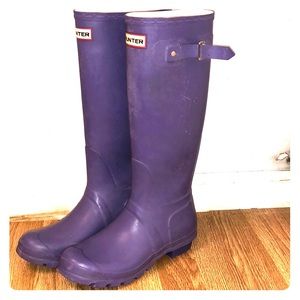 Hunter boots purple